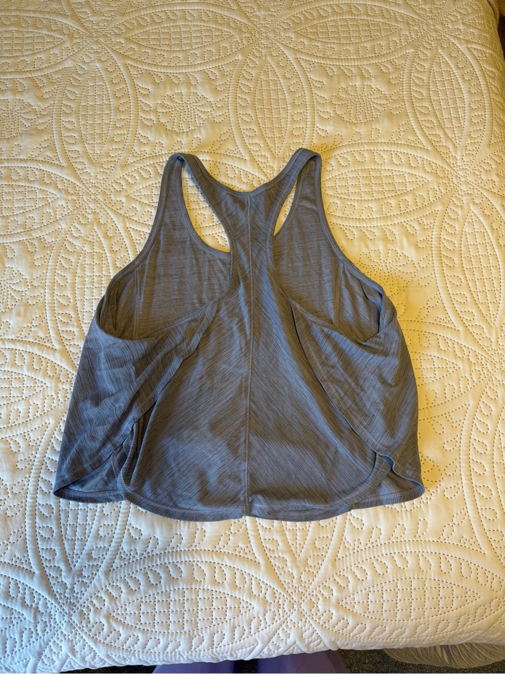 Old Navy Heathered Blue Racerback Tank Top - Picture 3 of 3